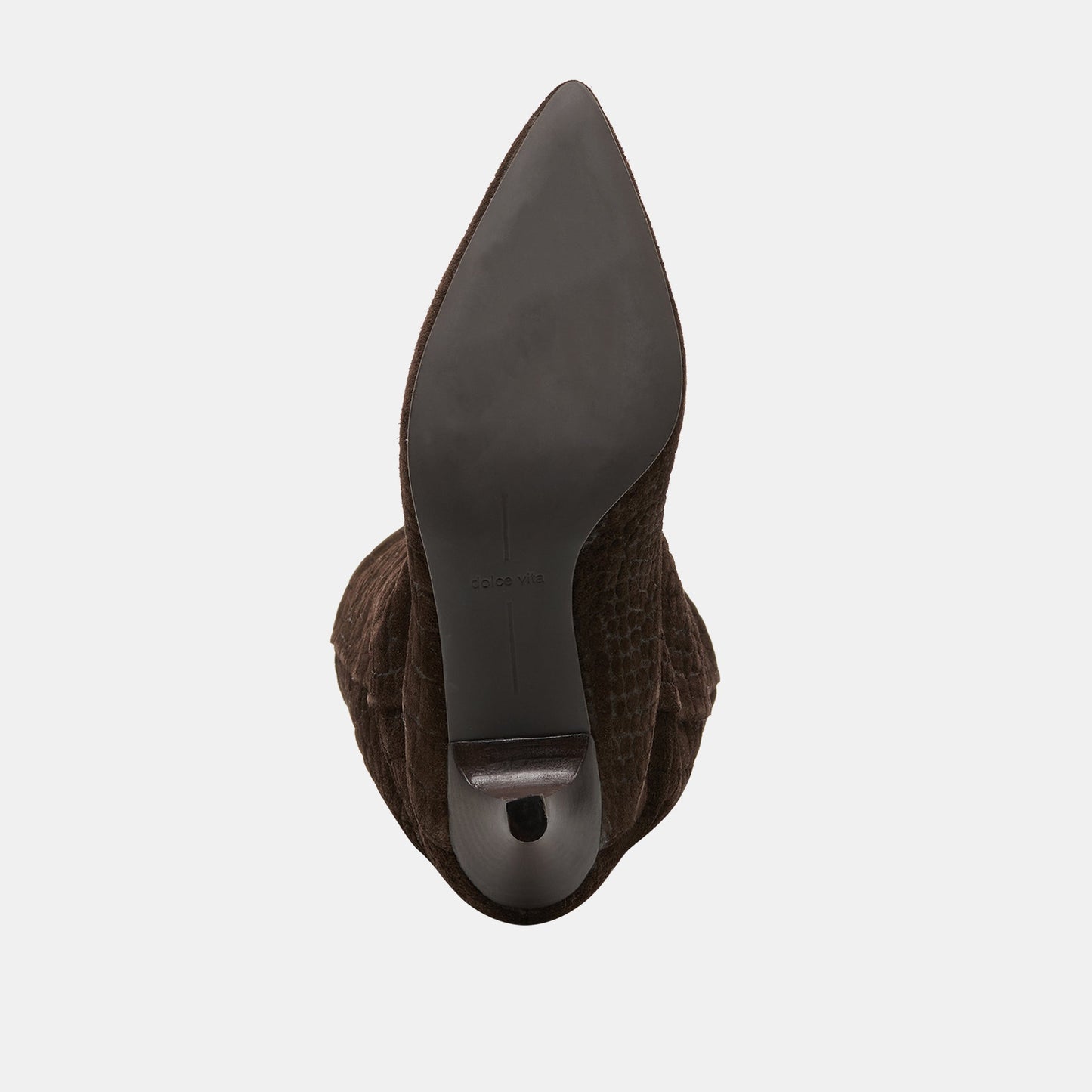 Roxla Dk Chocolate Croco Embossed Leather Boots - Dolce Vita