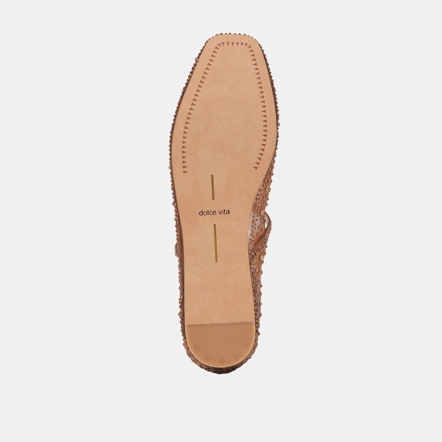 REYES CRYSTAL BALLET FLATS MID BROWN MESH - Dolce Vita