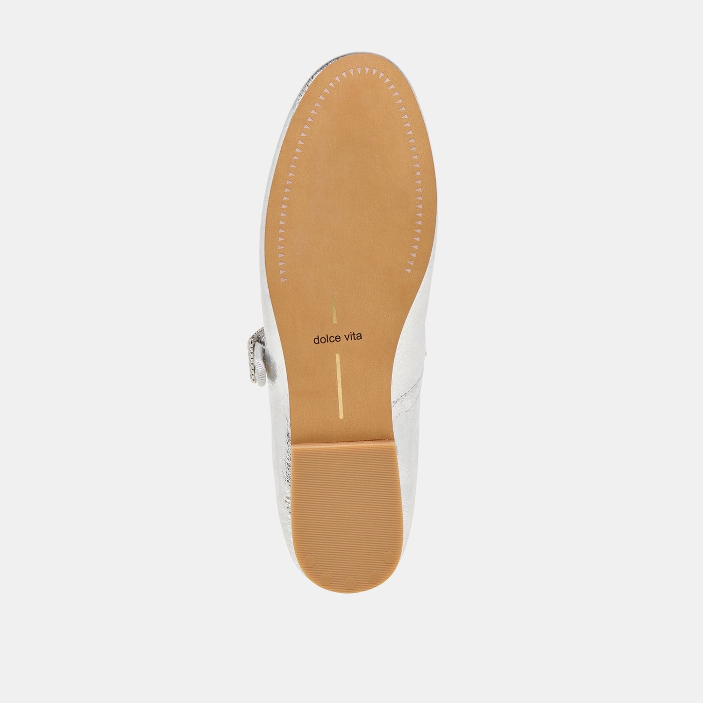 Relan Silver Distressed Leather Ballet Flats - Dolce Vita