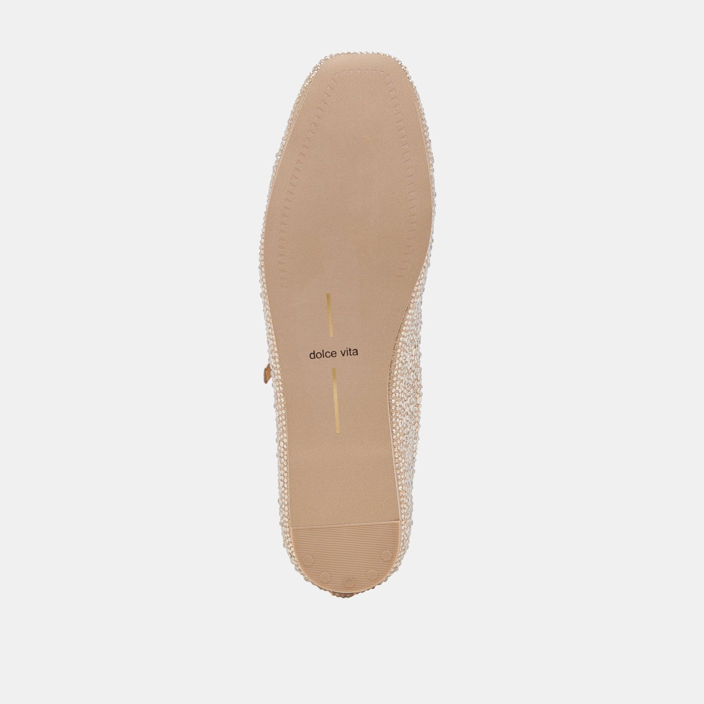 REYES CRYSTAL BALLET FLATS LIGHT GOLD CRYSTAL - Dolce Vita