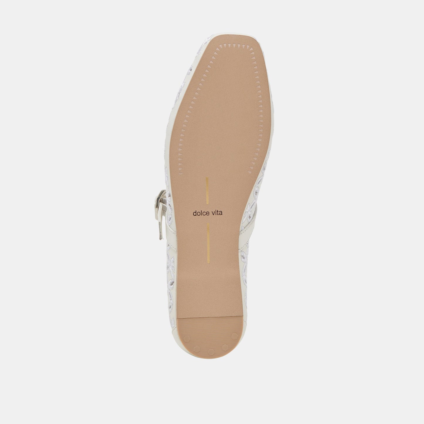 RODNI EYELET PERF BALLET FLATS TRUE WHITE LEATHER - Dolce Vita