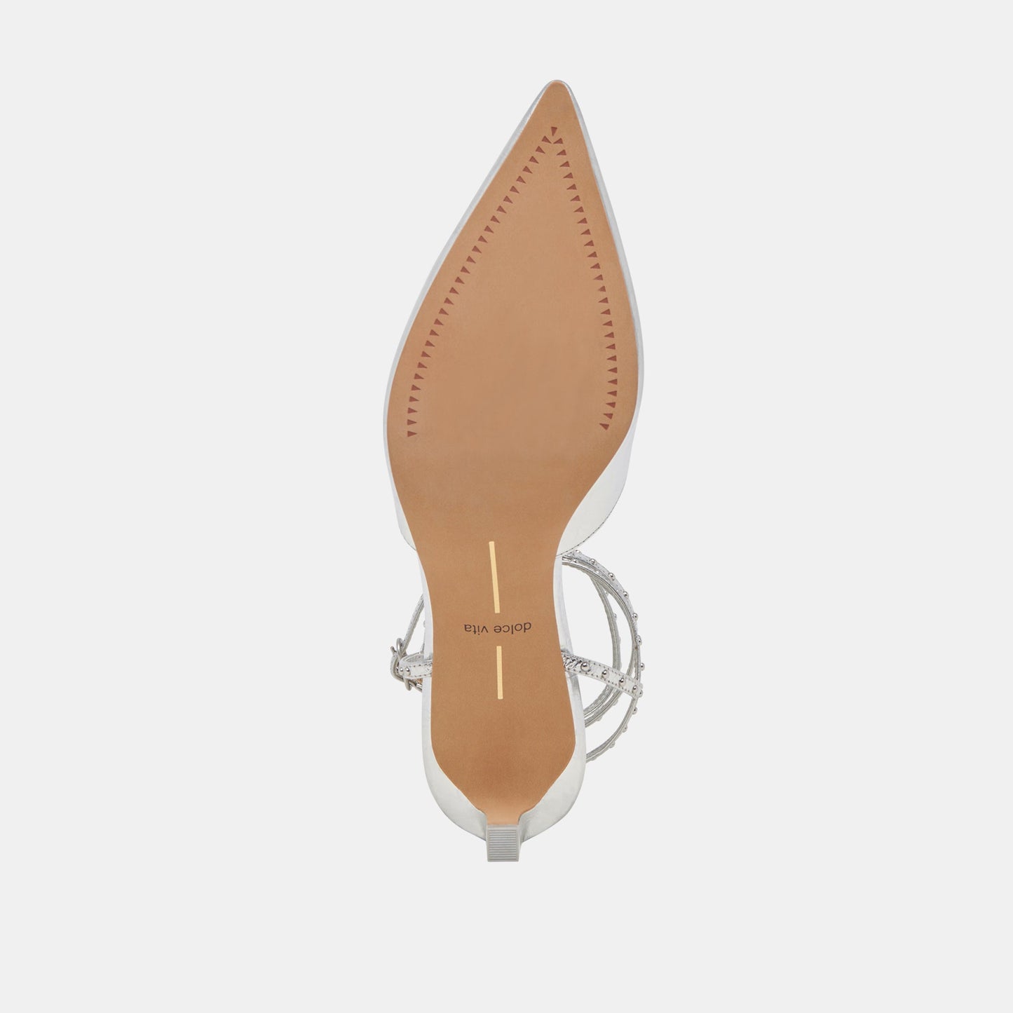 LOKLYN STUD HEELS SILVER CRINKLE PATENT - Dolce Vita