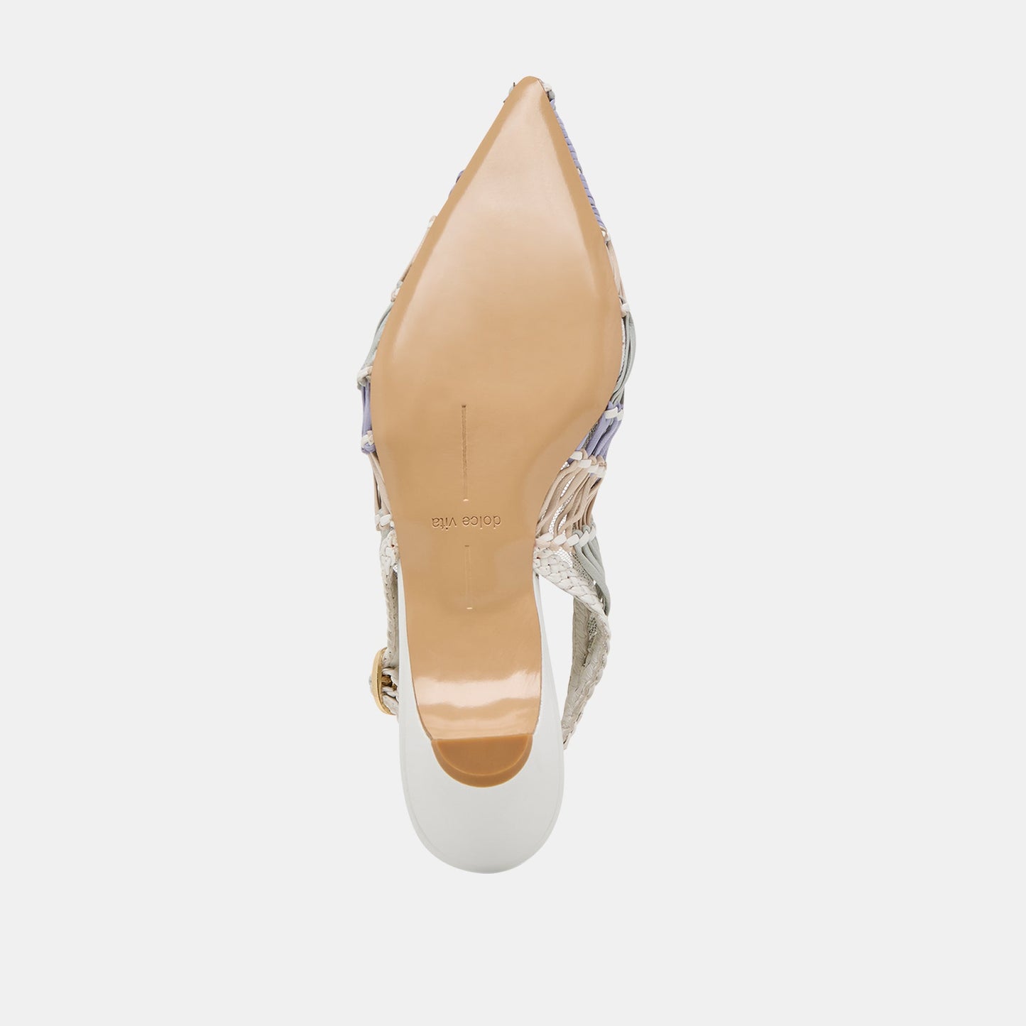 Dafney White Multi Woven Leather Heels - Dolce Vita