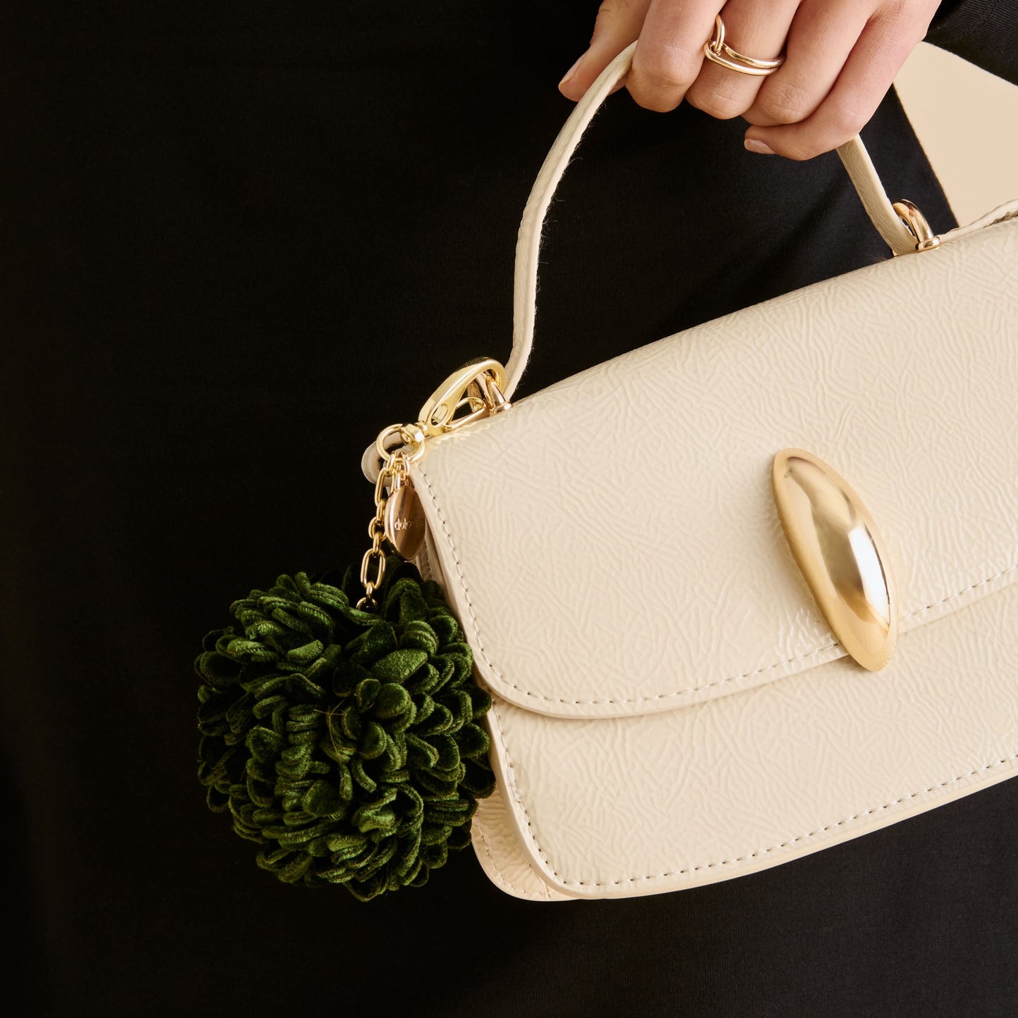 Pom Pom Dk Green Bag Charm - Dolce Vita