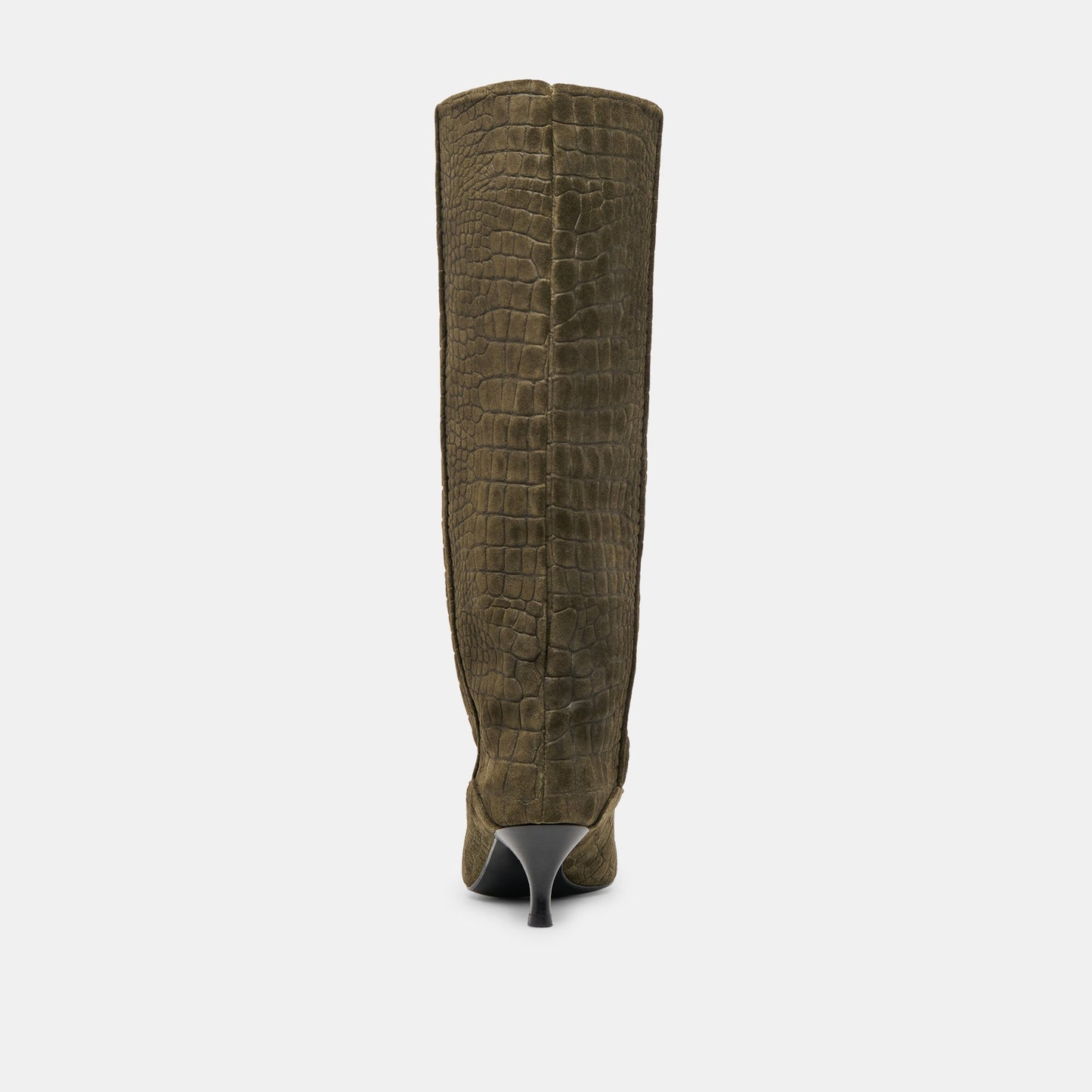 Roxla Olive Croco Embossed Leather Boots - Dolce Vita