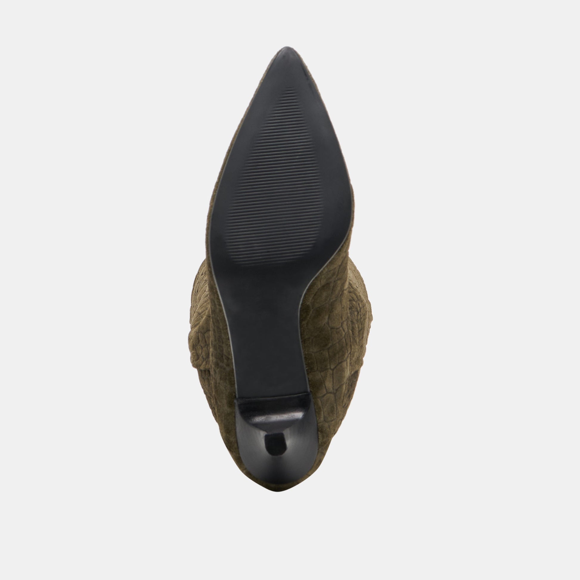 Roxla Olive Croco Embossed Leather Boots - Dolce Vita