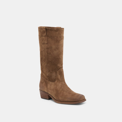 Romie Chocolate Suede Boots - Dolce Vita