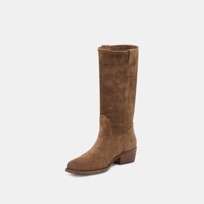 Romie Chocolate Suede Boots - Dolce Vita