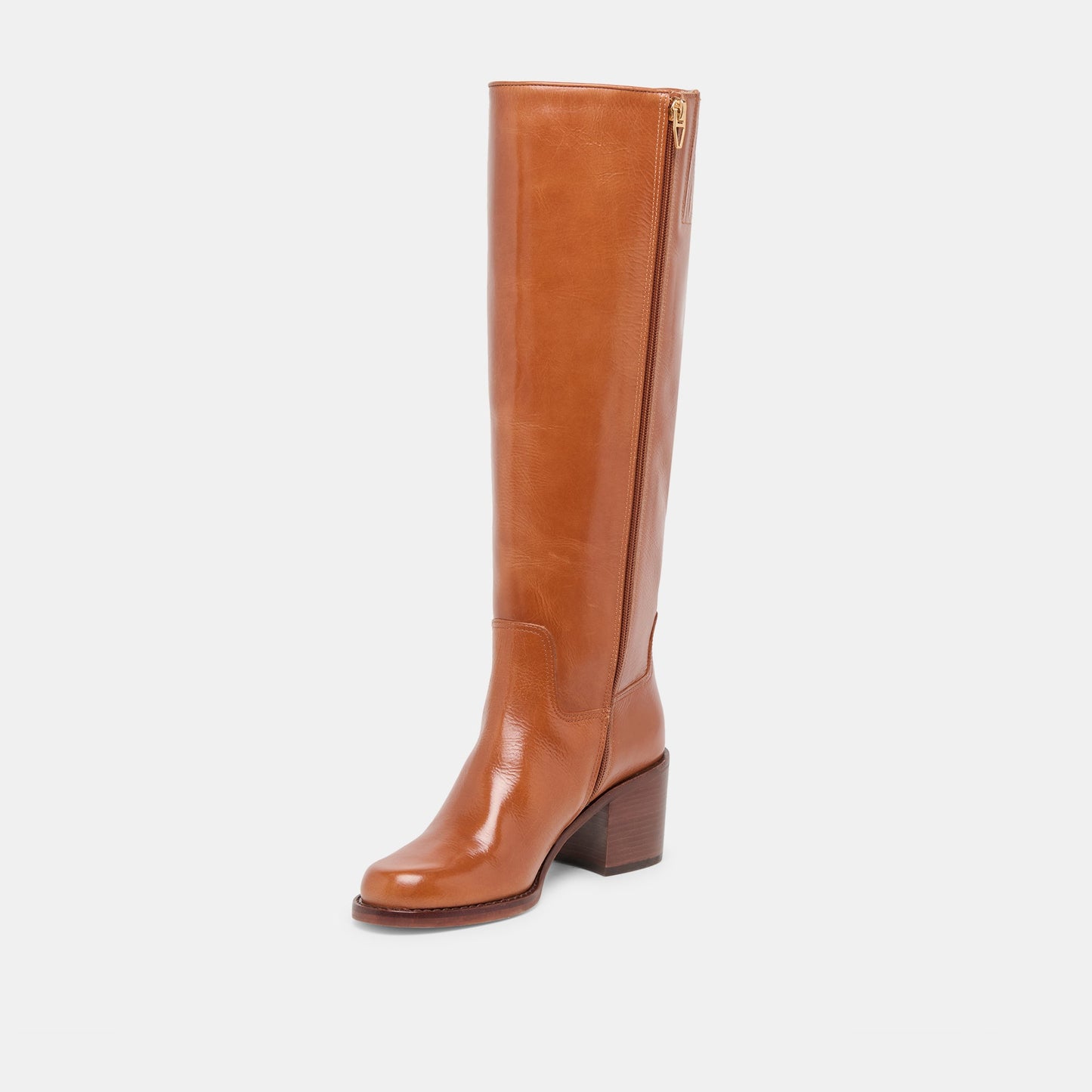 Lucyle Tan Leather Wide Calf Boots - Dolce Vita