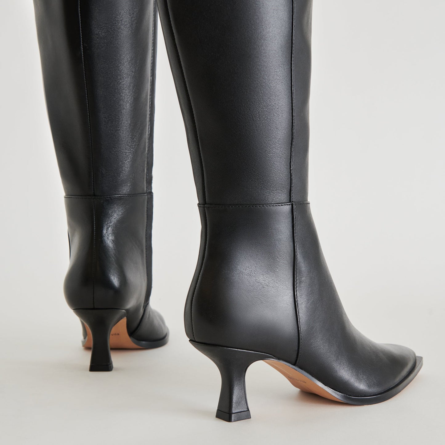 Auggie Black Leather Boots - Dolce Vita