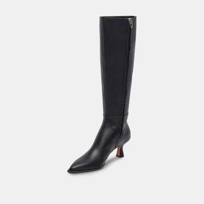Auggie Black Leather Boots - Dolce Vita