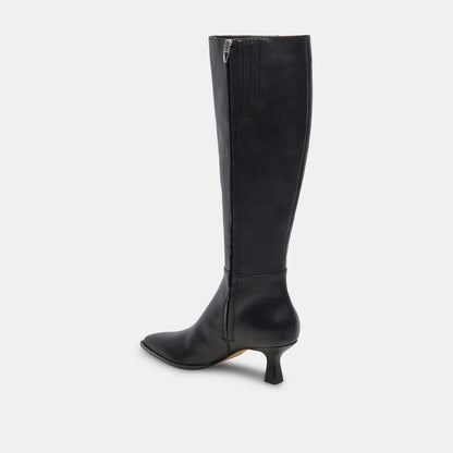 Auggie Black Leather Boots - Dolce Vita