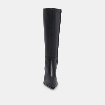 Auggie Black Leather Boots - Dolce Vita