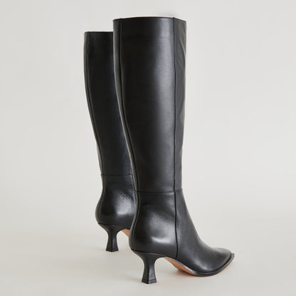 Auggie Black Leather Boots - Dolce Vita