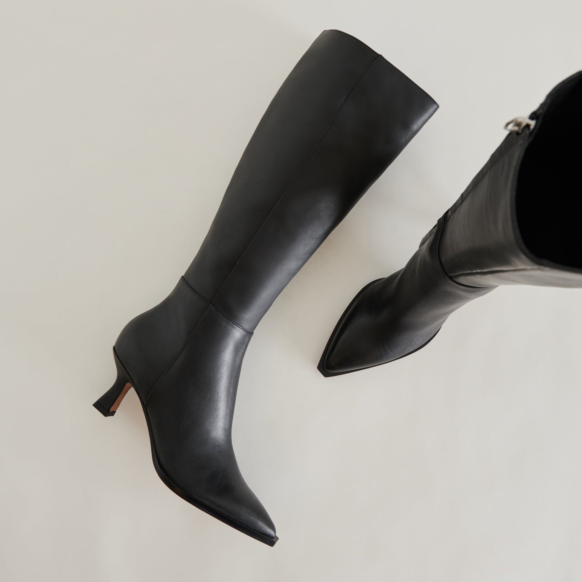 Auggie Black Leather Boots - Dolce Vita
