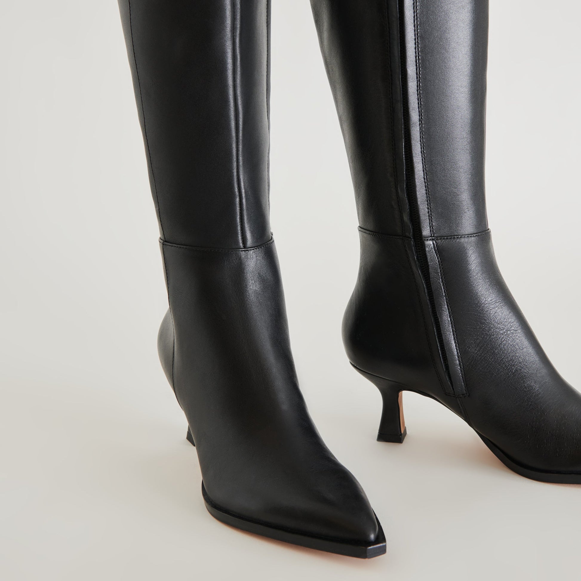 Auggie Black Leather Boots - Dolce Vita