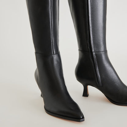 Auggie Black Leather Boots - Dolce Vita