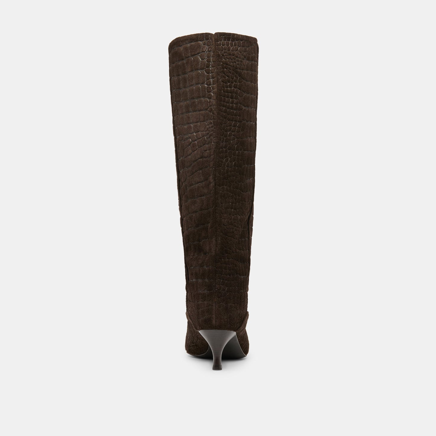 Roxla Dk Chocolate Croco Embossed Leather Boots - Dolce Vita