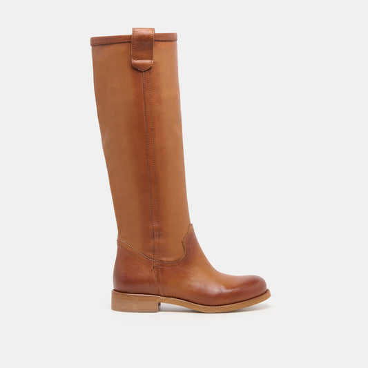 Ramzy Cognac Leather Boots - Dolce Vita