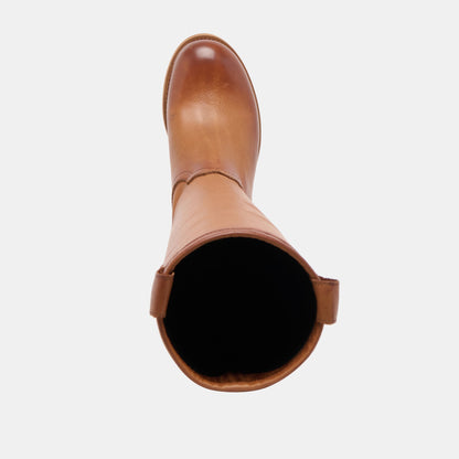 Ramzy Cognac Leather Boots - Dolce Vita