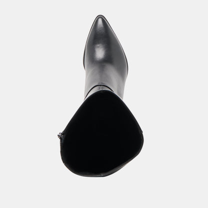 Aldy Black Leather Boots - Dolce Vita
