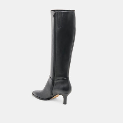 Aldy Black Leather Boots - Dolce Vita