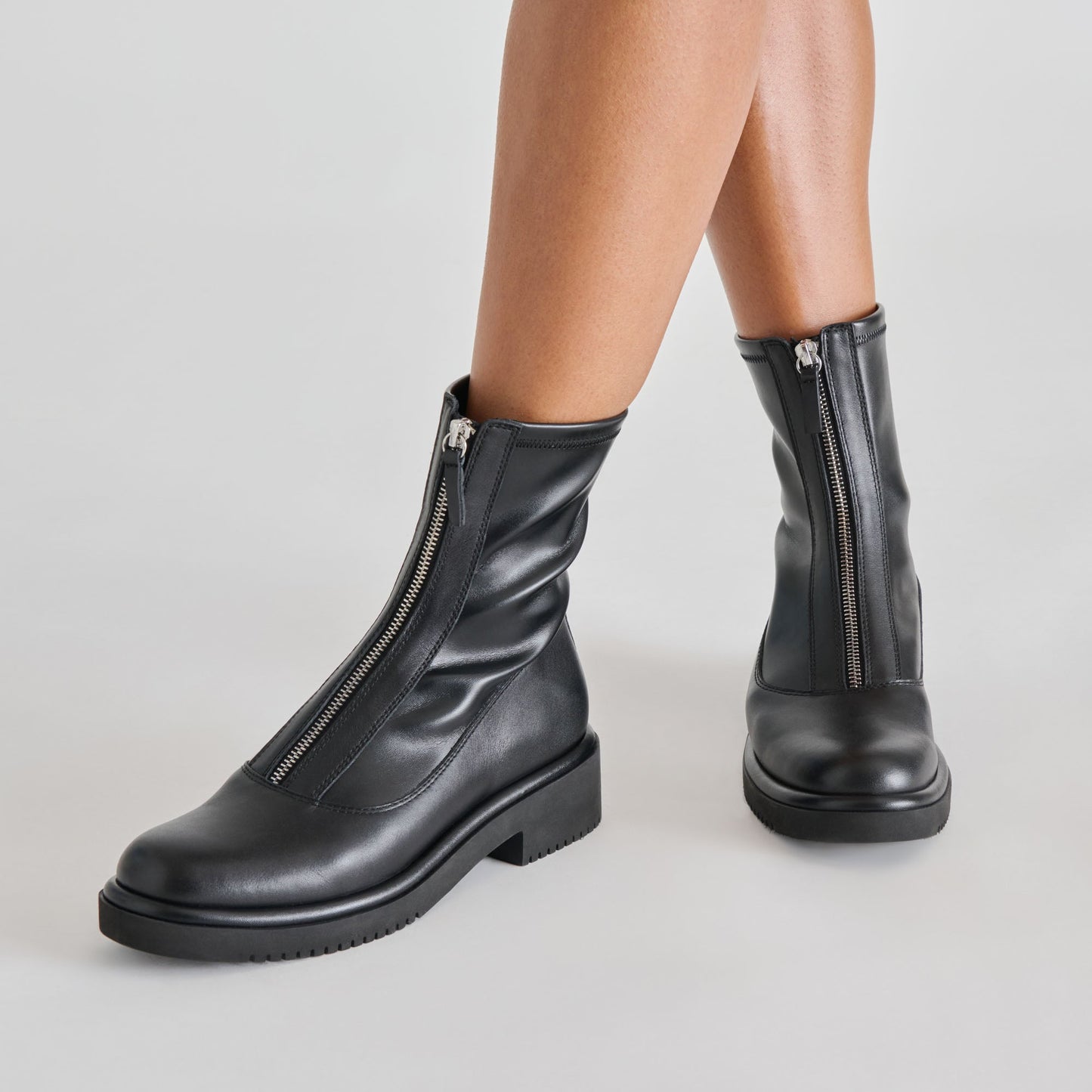 Shante Black Leather Boots - Dolce Vita