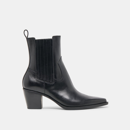 Slim Black Leather Booties - Dolce Vita