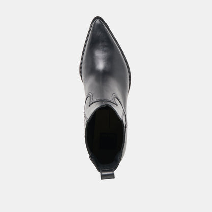 Slim Black Leather Booties - Dolce Vita