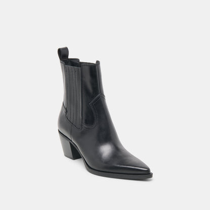 Slim Black Leather Booties - Dolce Vita