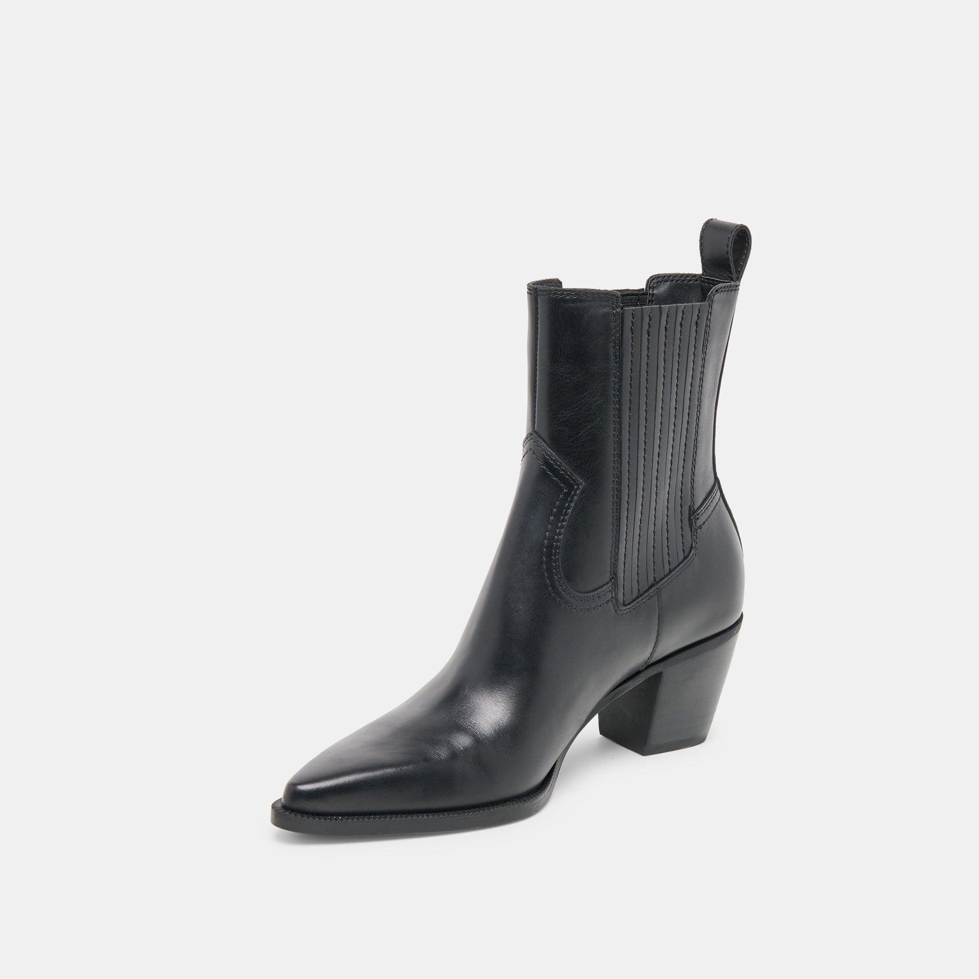 Slim Black Leather Booties - Dolce Vita
