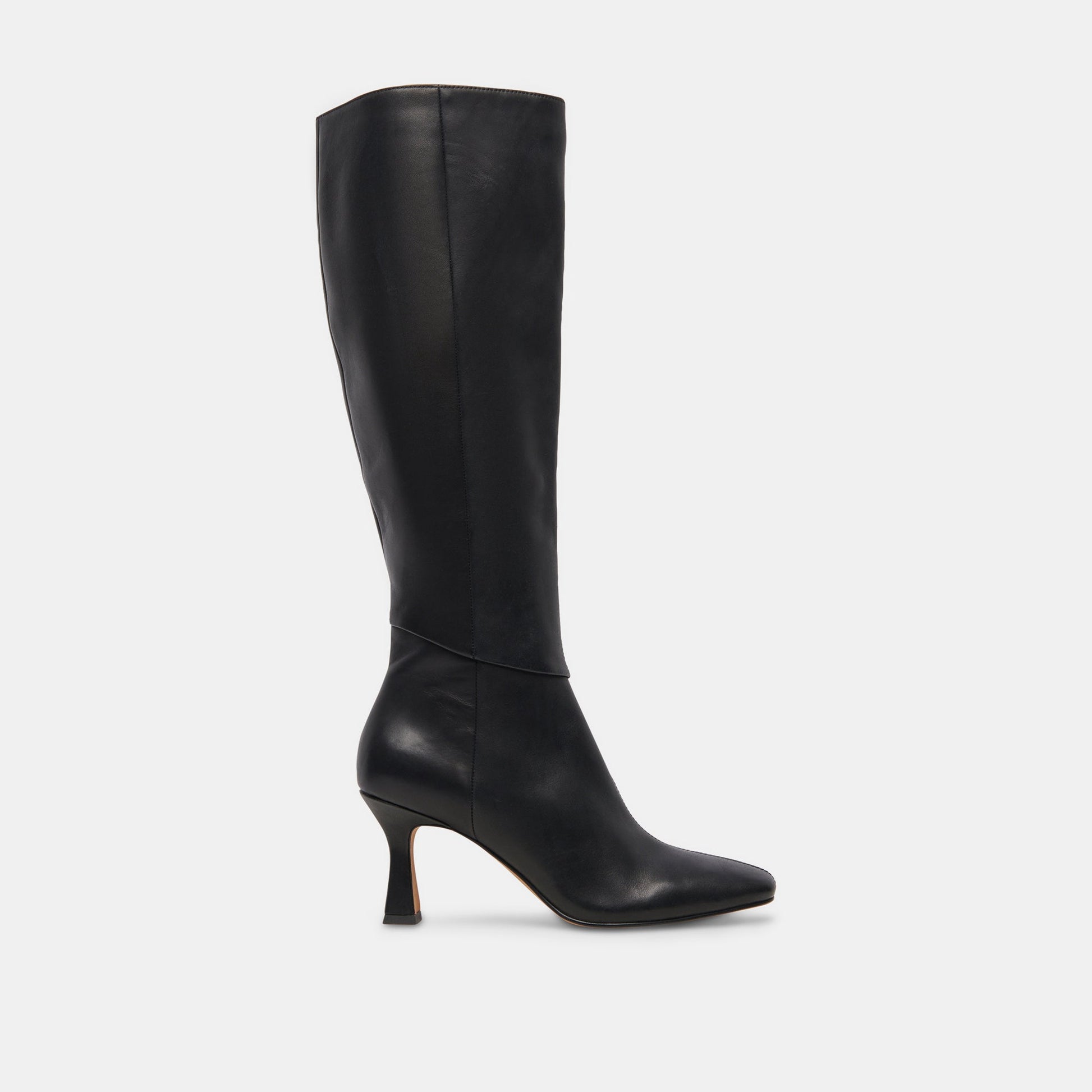 Gyra Wide Calf Black Leather Boots - Dolce Vita
