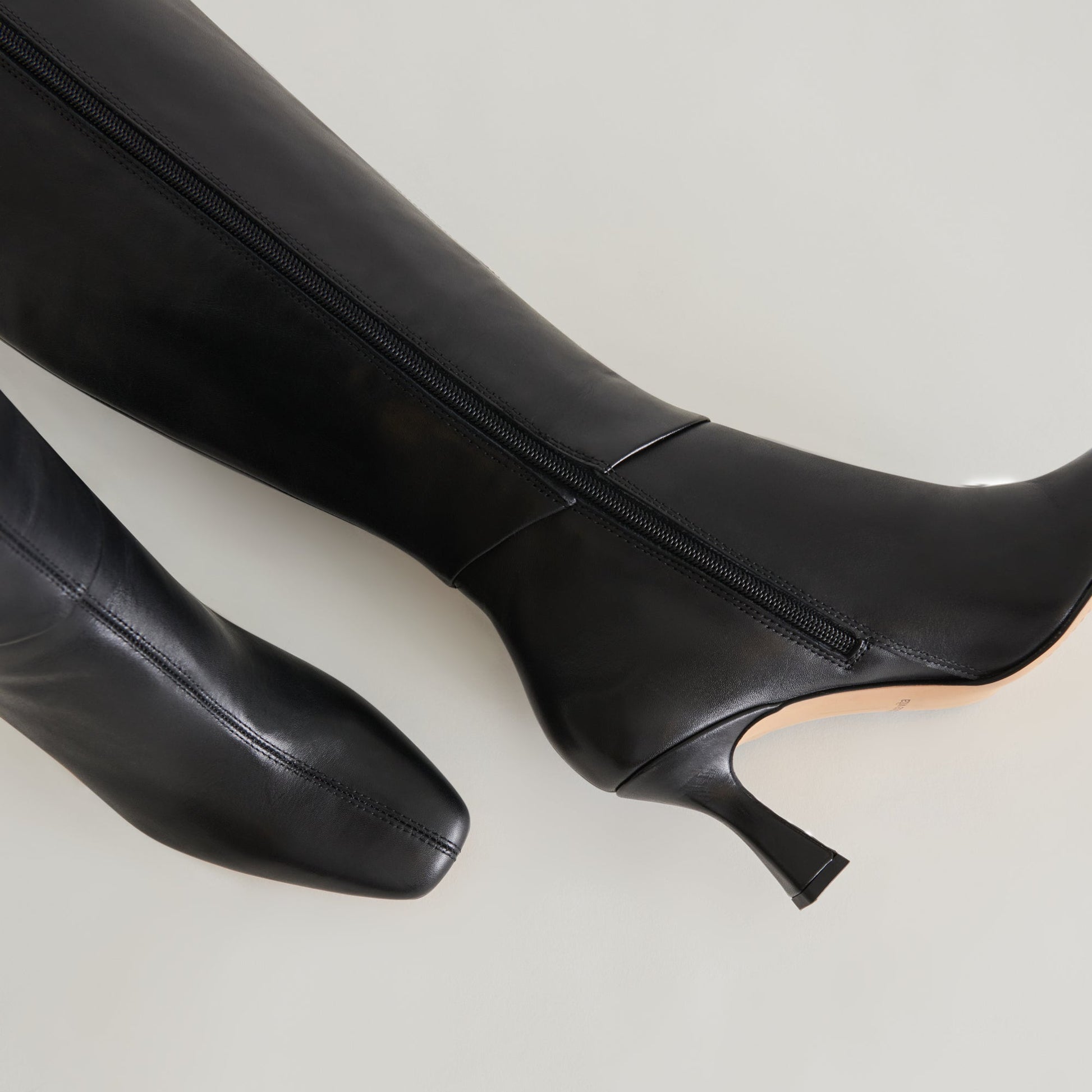 Gyra Wide Calf Black Leather Boots - Dolce Vita