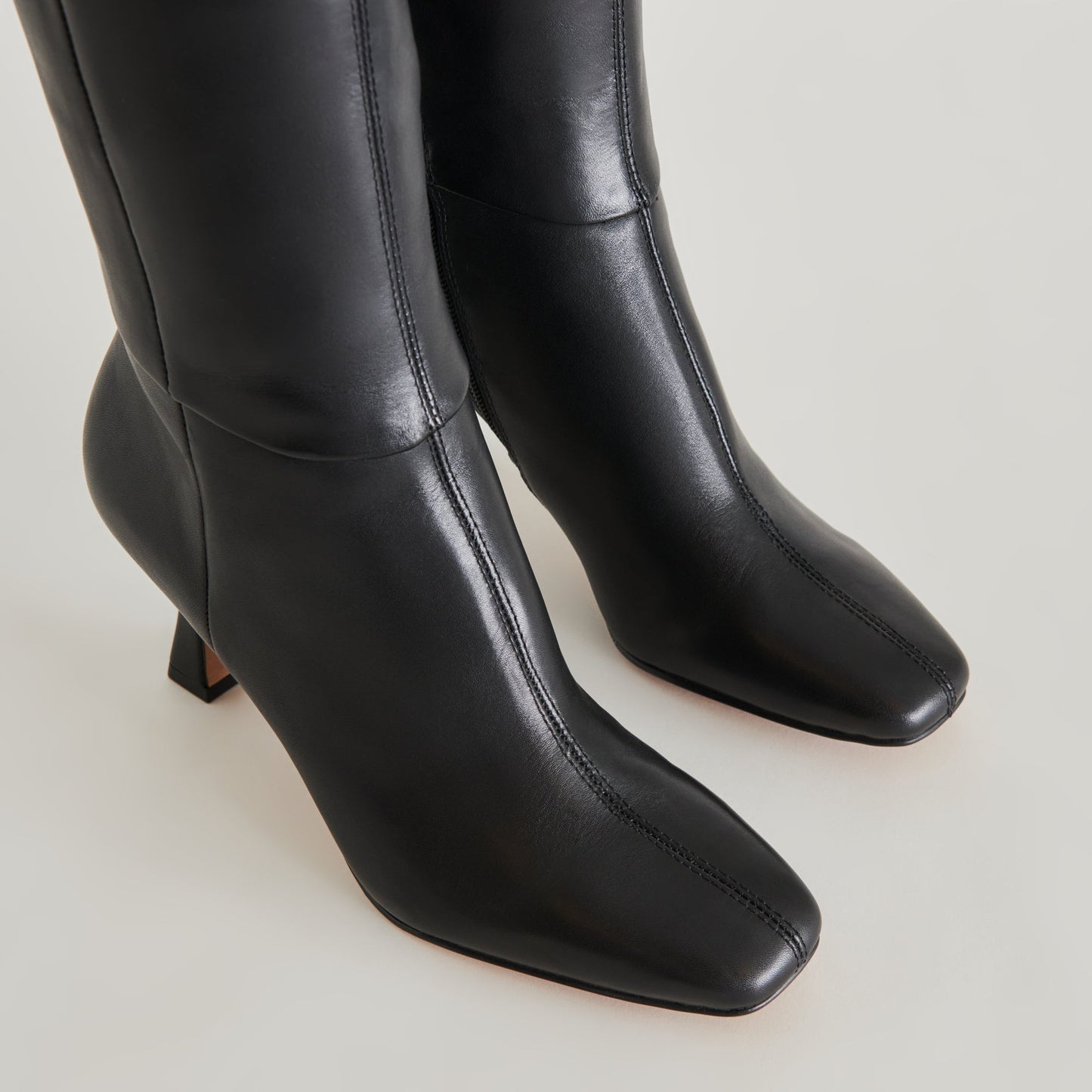 Gyra Wide Calf Black Leather Boots - Dolce Vita