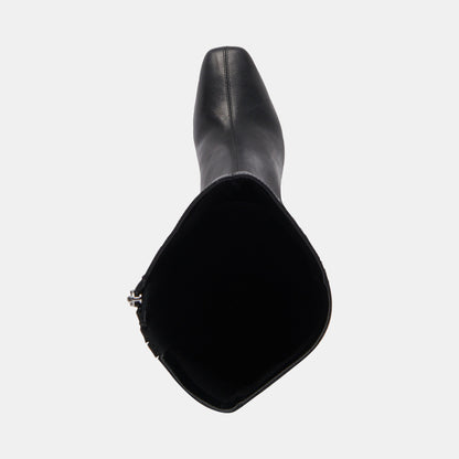 Gyra Wide Calf Black Leather Boots - Dolce Vita