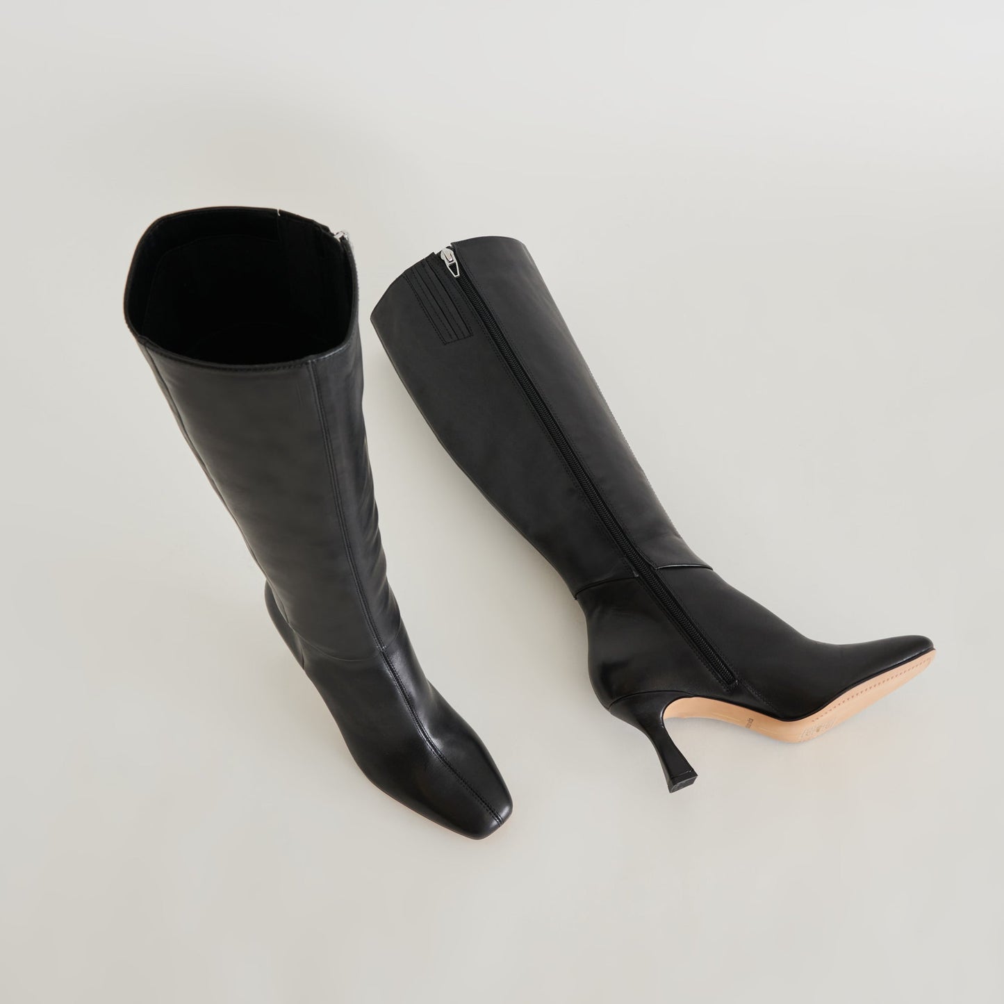 Gyra Wide Calf Black Leather Boots - Dolce Vita