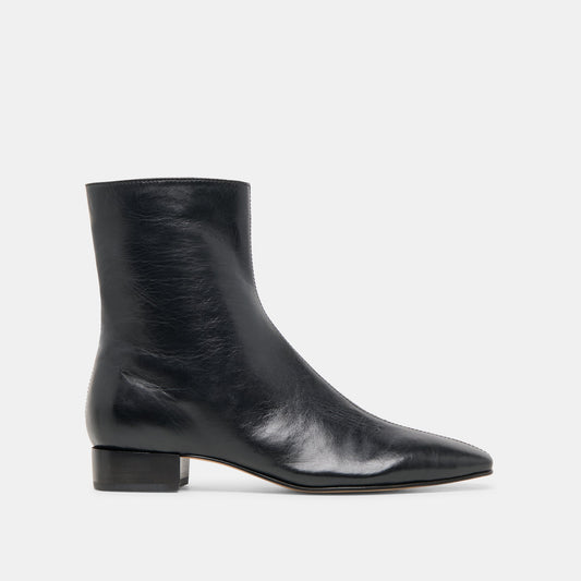 Tarine Black Leather Booties - Dolce Vita