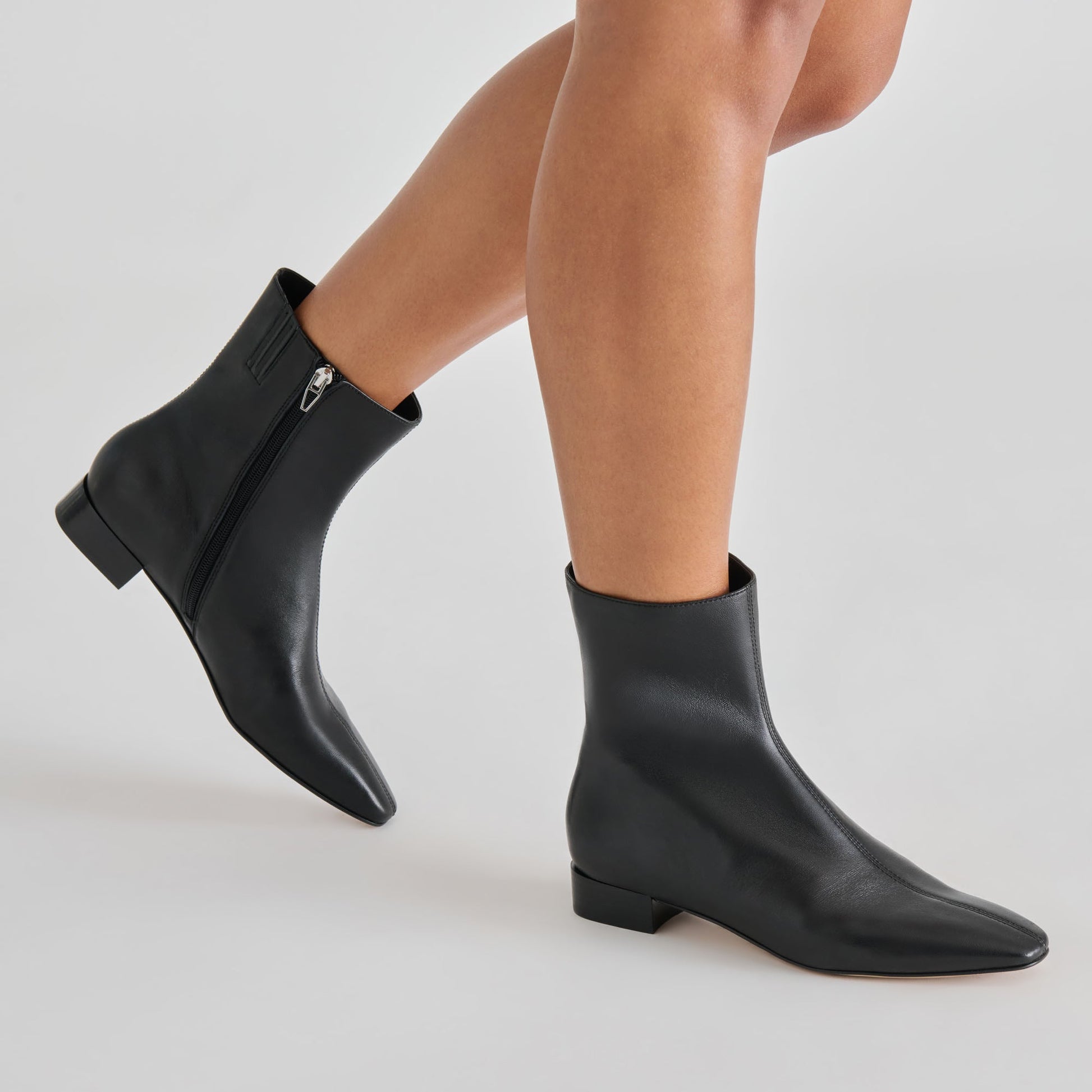 Tarine Black Leather Booties - Dolce Vita