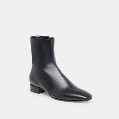 Tarine Black Leather Booties - Dolce Vita