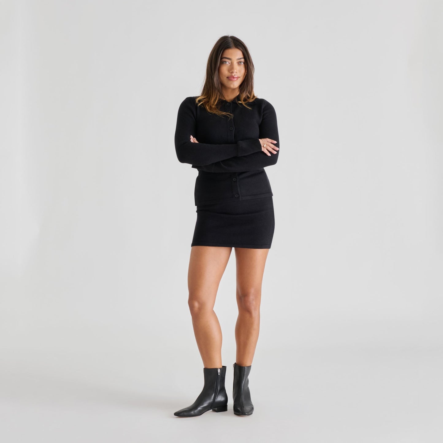 Tarine Black Leather Booties - Dolce Vita