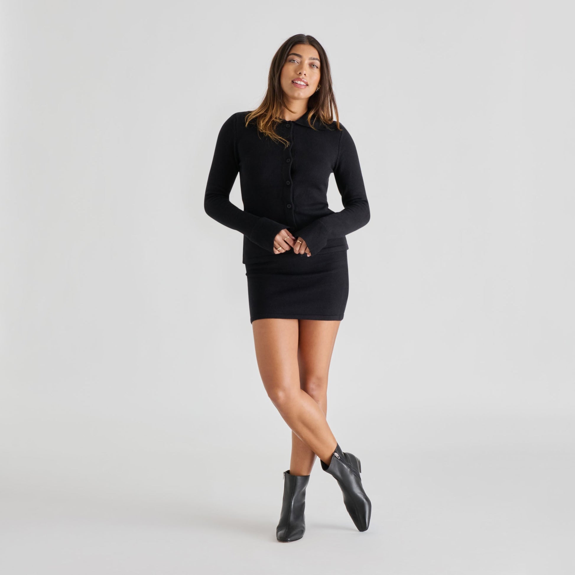 Tarine Black Leather Booties - Dolce Vita