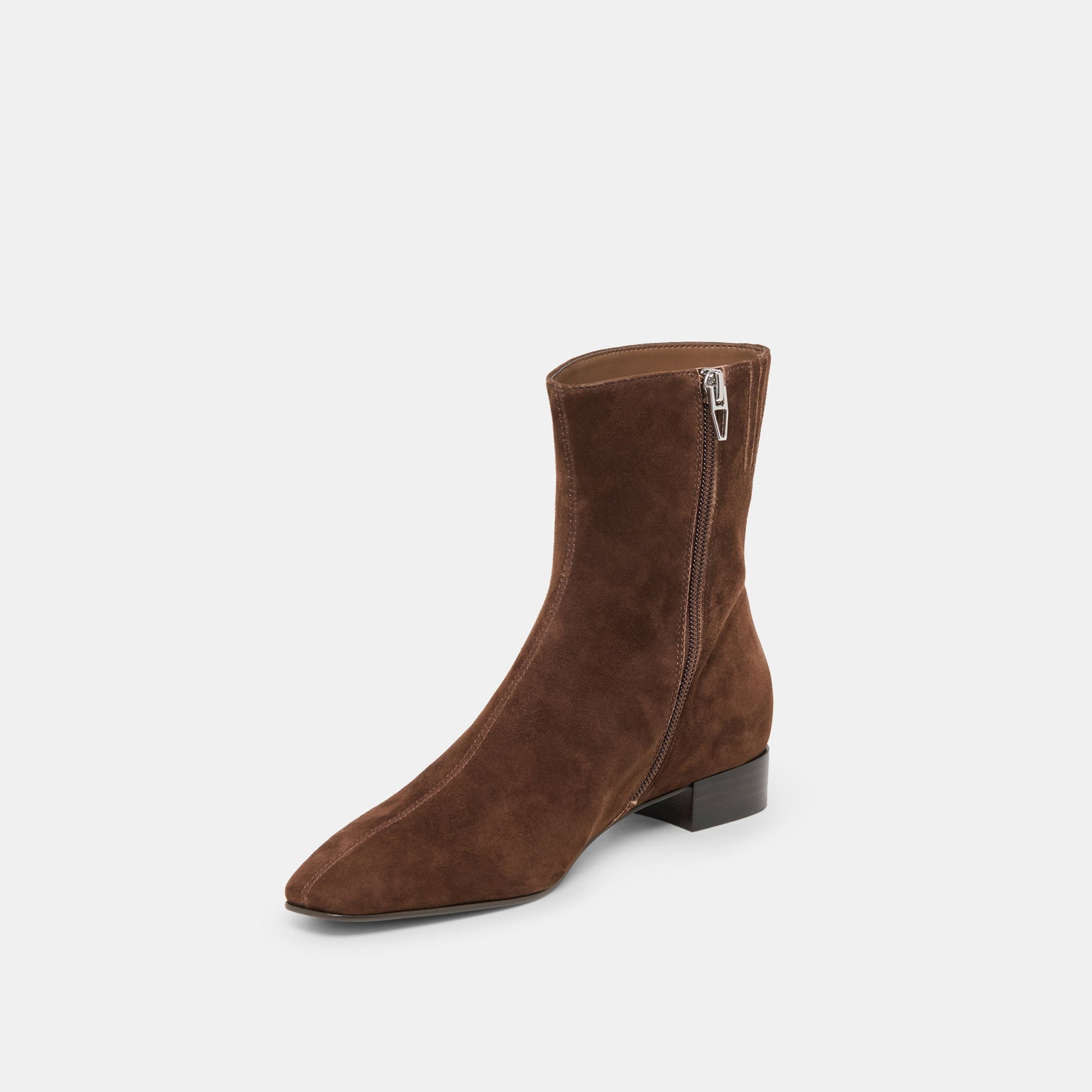 Tarine Dk Brown Nubuck Booties - Dolce Vita