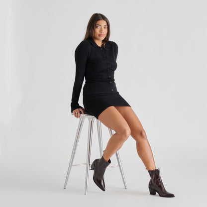 Slim Mulberry Crinkle Patent Booties - Dolce Vita