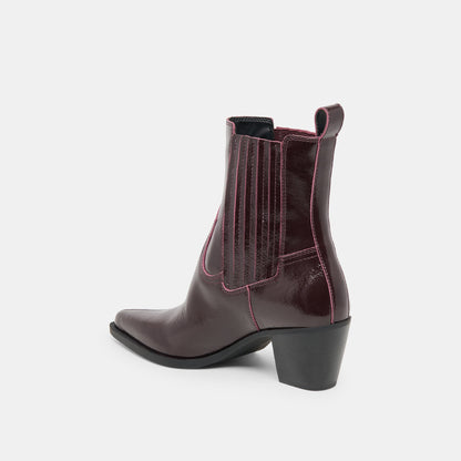 Slim Mulberry Crinkle Patent Booties - Dolce Vita