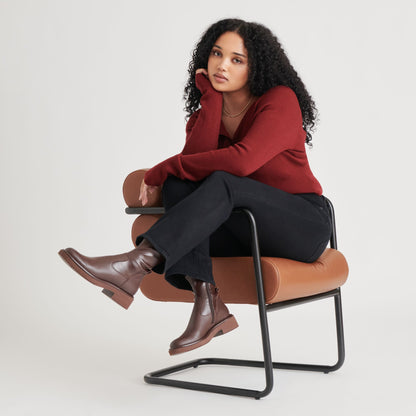 Simaya H2O Waterproof Mahogany Leather Boots - Dolce Vita