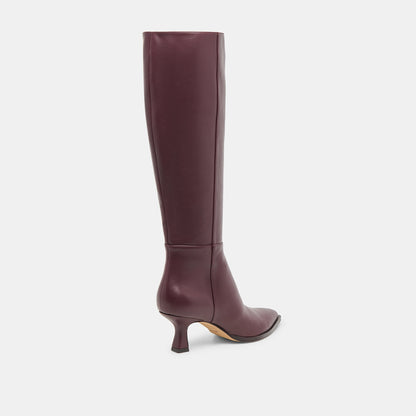 Auggie Wine Leather Boots - Dolce Vita