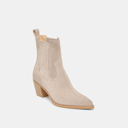 Slim Taupe Suede Booties - Dolce Vita