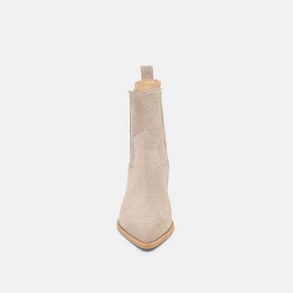 Slim Taupe Suede Booties - Dolce Vita