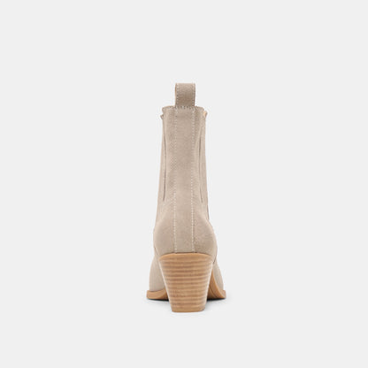 Slim Taupe Suede Booties - Dolce Vita