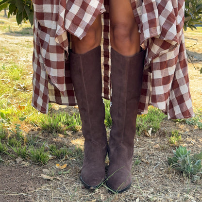 Virona H2O Waterproof Dk Brown Suede Boots - Dolce Vita